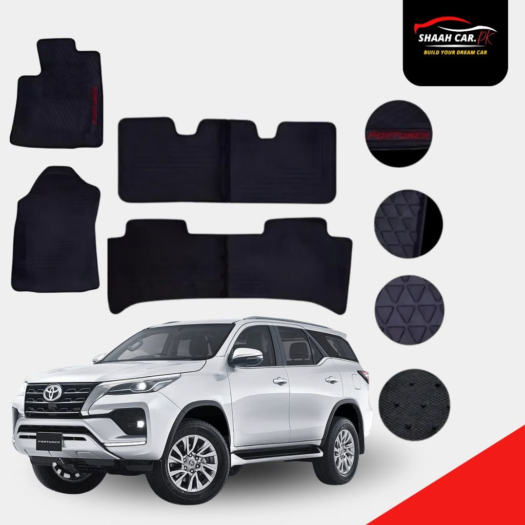 Add a heading (42) Toyota Fortuner Latex Rubber Floor Mats - Image 1