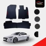 Hyundai Sonata Latex Imported Rubber Floor Mats Black 2021-22