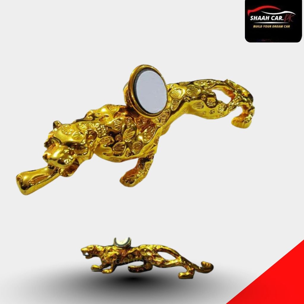 Untitled design - 2025-10-26T172237.259 Jaguar Sculpture Dashboard Mobile Holder - Golden - Phone Holder | Mobile Holder | Car Cell Mobile Phone Holder Stand - Image 1