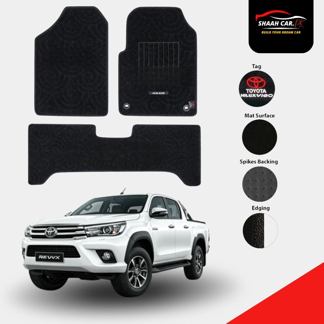 Untitled design (39) TOYOTA HILUX VIGO 2014-2021 PREMIUM CARPET CAR FLOOR MAT - Image 1