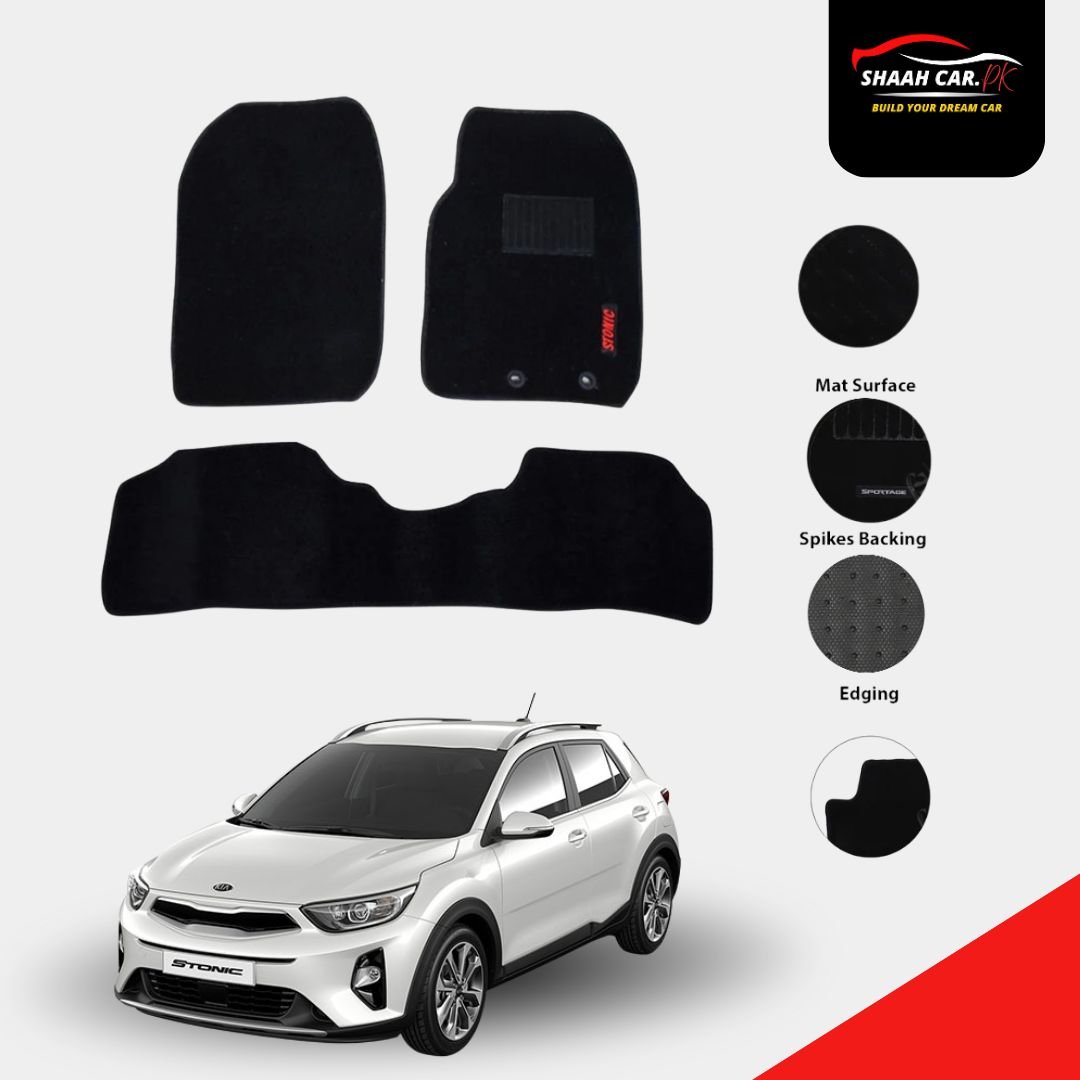 Untitled design (53) Kia Stonic 2021-22 Floor Carpet Mats Black - 3pcs - Image 1