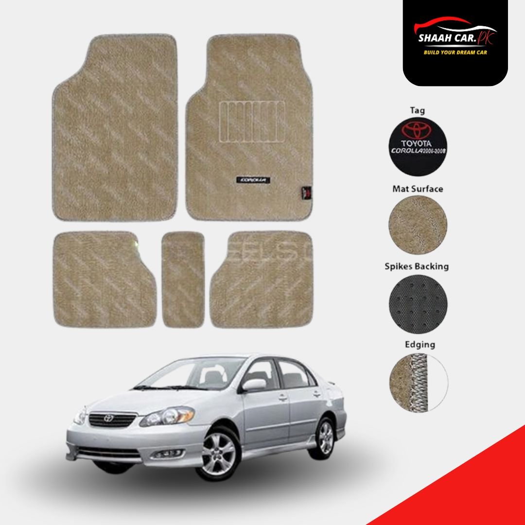 Untitled design (86) Toyota Corolla 2002-2005 Carpet Premium Beige Car Floor Mats - Image 1