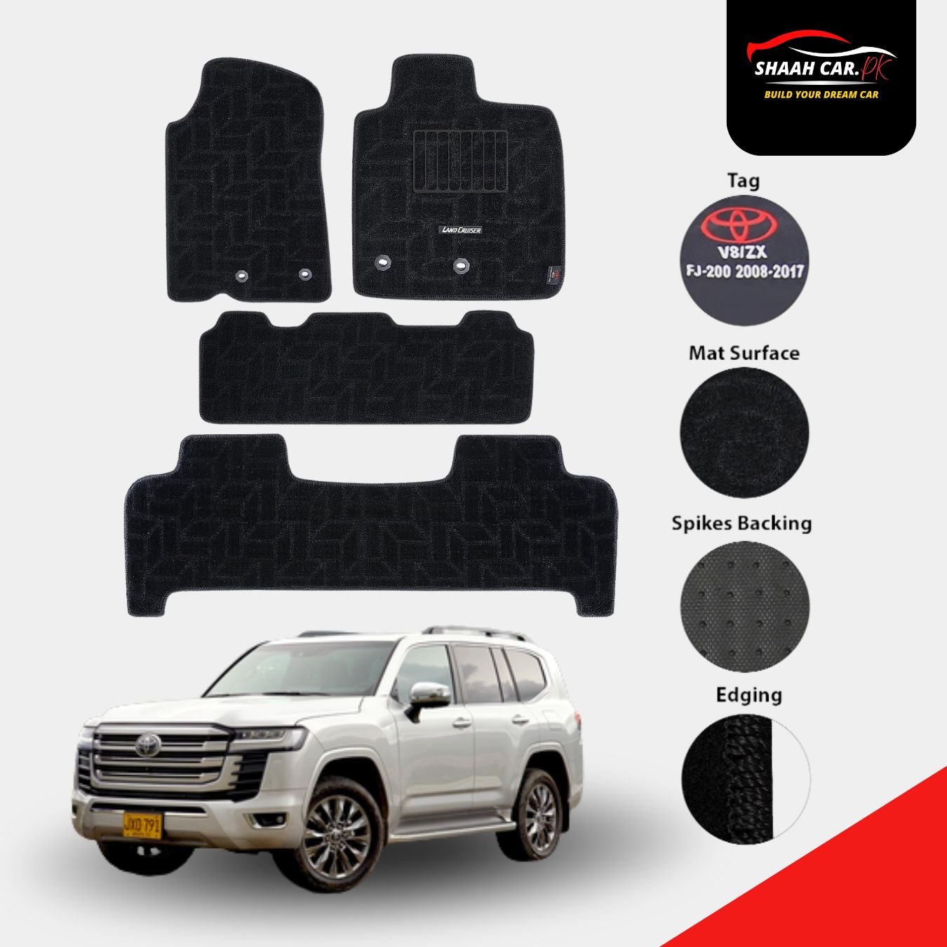 Untitled design TOYOTA LAND CRUISER 2009-2022 PREMIUM CARPET CAR FLOOR MAT - Image 1