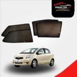 Car Curtain Side Fix Toyota Vitz 2009 With Logo Black