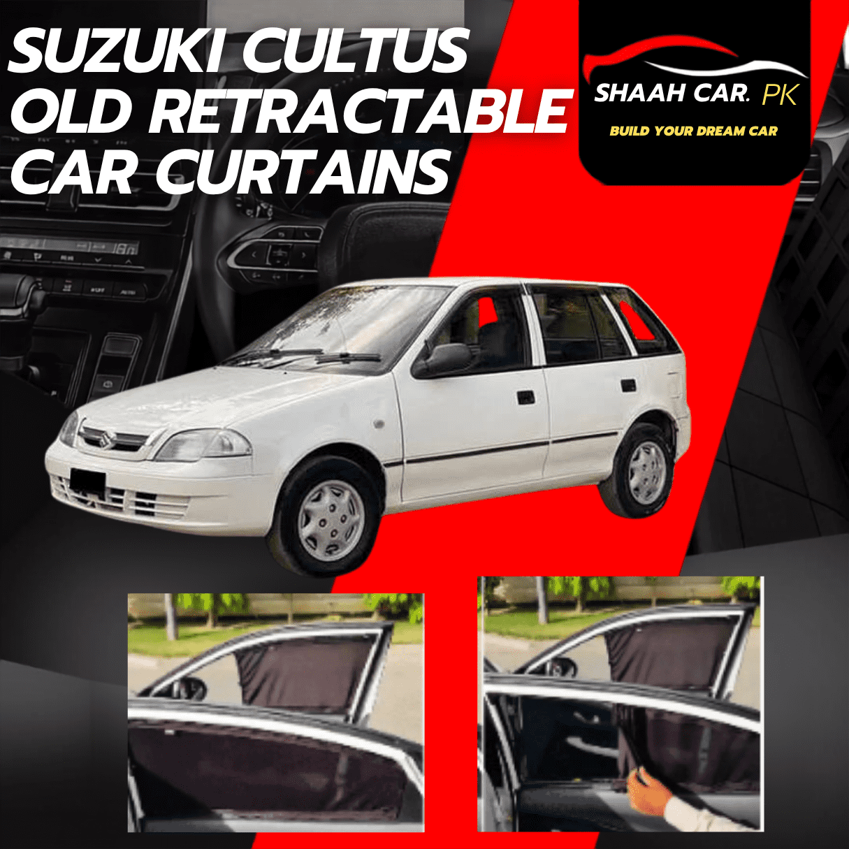 Suzuki Cultus Old Retractable Car Curtains - Image 1